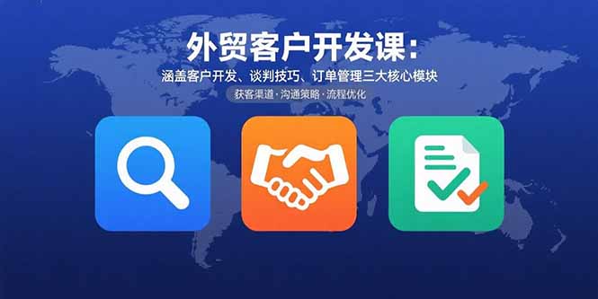 [跨境电商]（15793期）外贸客户开发课：涵盖客户开发、谈判技巧、订单管理三大核心模块-第1张图片-智慧创业网