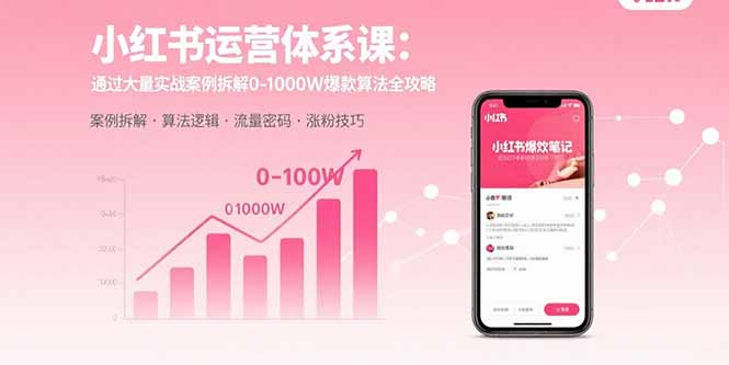 [小红书]（15792期）小红书运营体系课：通过大量实战案例拆解0-1000W爆款算法全攻略-第1张图片-智慧创业网