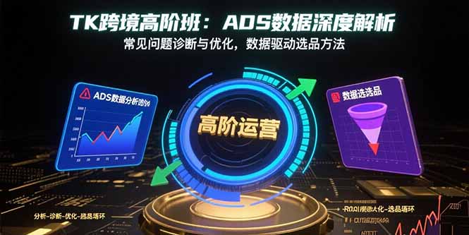 [跨境电商]（15809期）TK跨境高阶班：ADS数据深度解析，常见问题诊断与优化，数据驱动选品方法