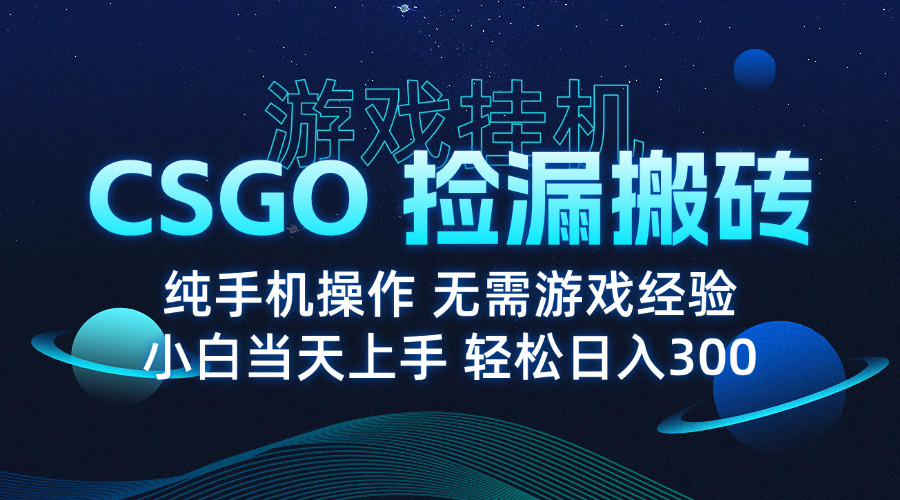 [虚拟项目]（15820期）8月最新游戏搬砖，CSGO纯挂机，不需要玩游戏，实现真挂机，月入1W+