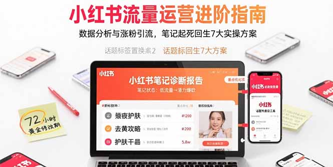 [小红书]（15827期）小红书流量运营进阶指南，数据分析与涨粉引流，笔记起死回生7大实操方案