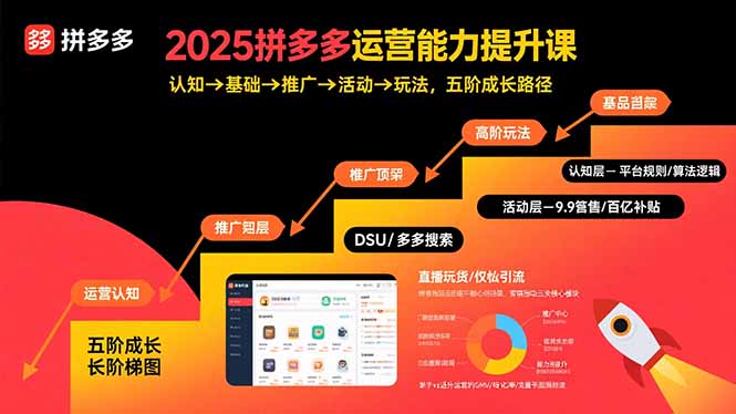 [国内电商]（15826期）2025拼多多运营能力提升课：认知→基础→推广→活动→玩法，五阶成长路径