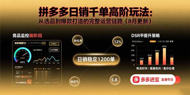 [国内电商]（15850期）拼多多日销千单高阶玩法：从选品到爆款打造的完整运营链路（8月更新）-第1张图片-智慧创业网