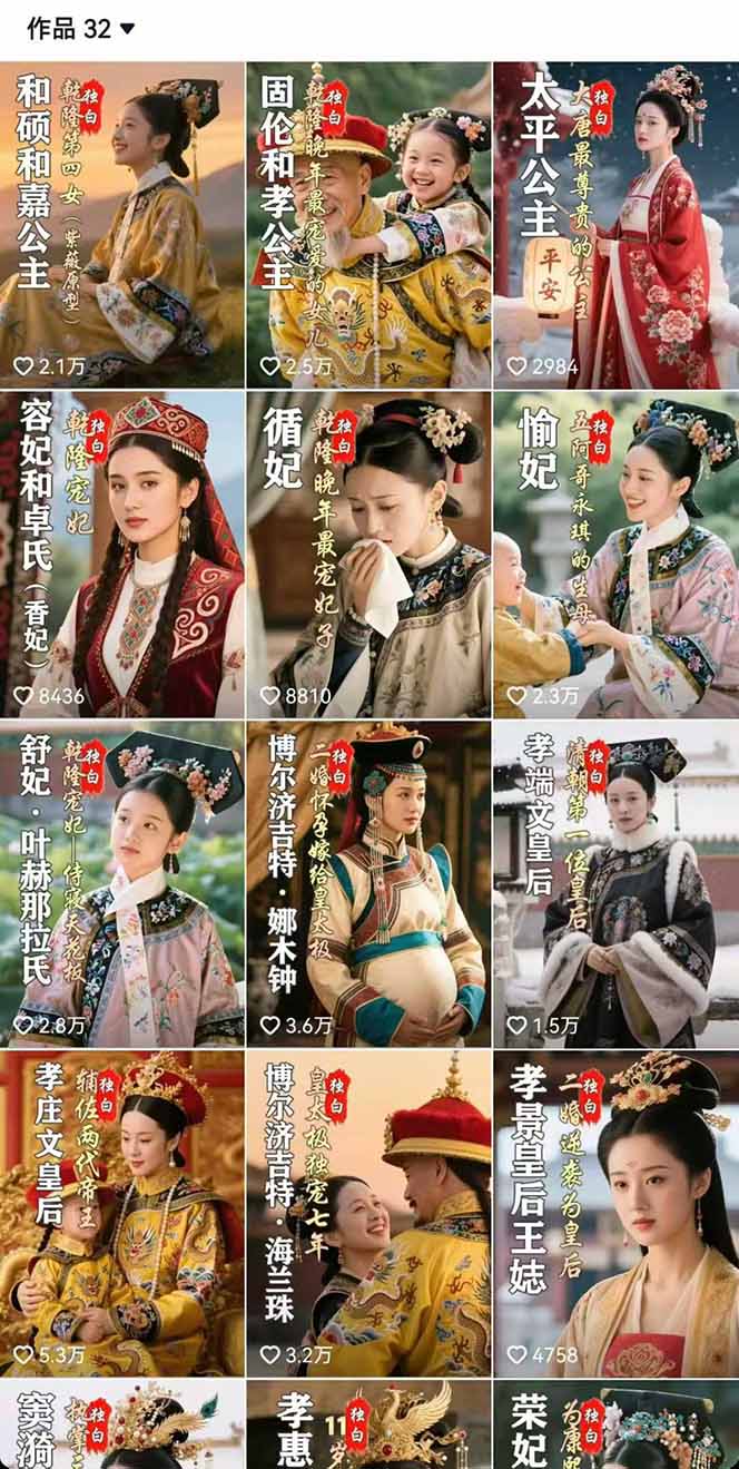 [短视频运营]（15927期）历史女性人物创作课：独白文案+AI克隆+蒙版剪辑，3个月涨粉22w+副业月入3w-第4张图片-智慧创业网