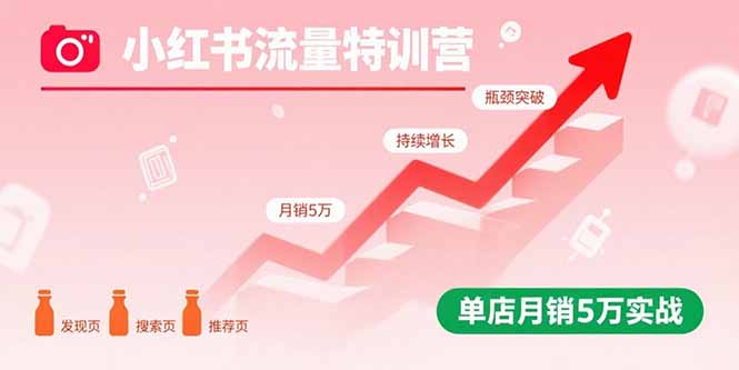 [小红书]（15936期）小红书流量特训营：突破流量瓶颈，实现店铺持续增长，单店月销5万实战