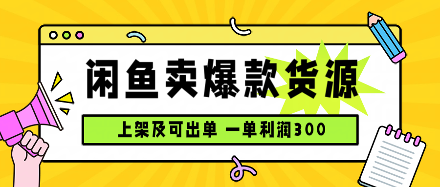 [虚拟项目]（15977期）闲鱼卖爆款货源，每天利润1000，上架即出单