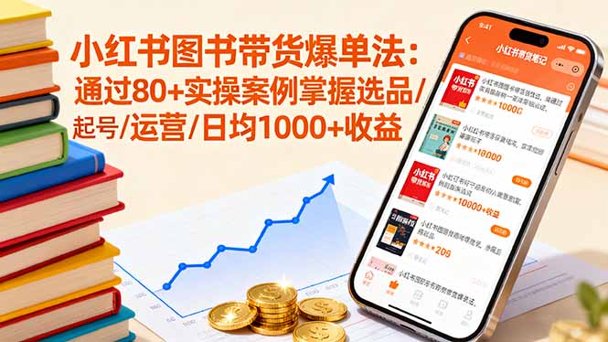 [小红书]（16015期）小红书图书带货爆单法：通过80+实操案例掌握选品/起号/运营/日均1000+收益