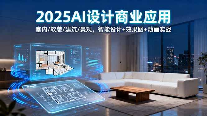 [人工智能]（16052期）2025AI设计商业应用：室内/软装/建筑/景观，智能设计+效果图+动画实战