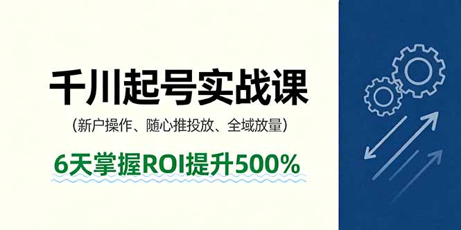 [直播玩法]（16086期）抖音千川起号实战课，新户操作,随心推投放,全域放量，6天掌握ROI提升500%