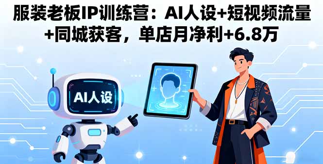 [创业项目]（16117期）服装老板IP训练营：AI人设+短视频流量+同城获客，单店月净利+6.8万-第1张图片-智慧创业网