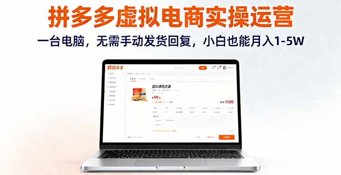 [虚拟项目]（16138期）拼多多虚拟电商实操运营，一台电脑，无需手动发货回复，小白也能月入1-5W