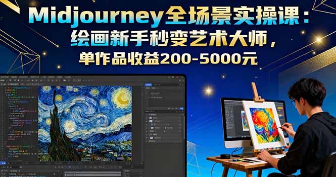 [人工智能]（16125期）Midjourney全场景实操课：绘画新手秒变艺术大师，单作品收益200-5000元-第1张图片-智慧创业网