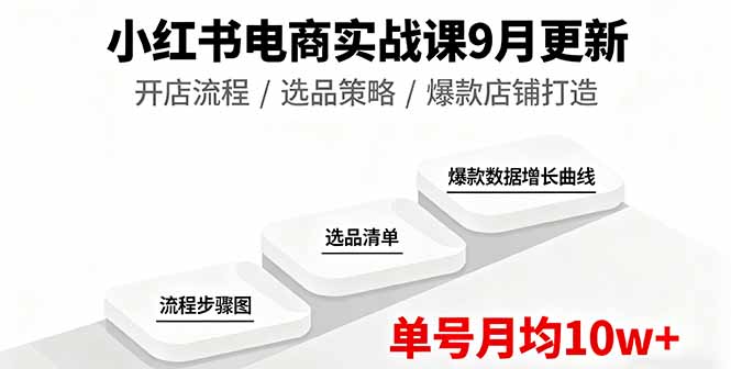 [小红书]（16120期）小红书电商实战课9月更新，开店流程/选品策略/爆款店铺打造，单号月均10w+-第1张图片-智慧创业网
