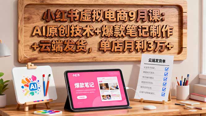 [小红书]（16287期）小红书虚拟电商9月课：AI原创技术+爆款笔记制作+云端发货，单店月利3万+-第1张图片-智慧创业网