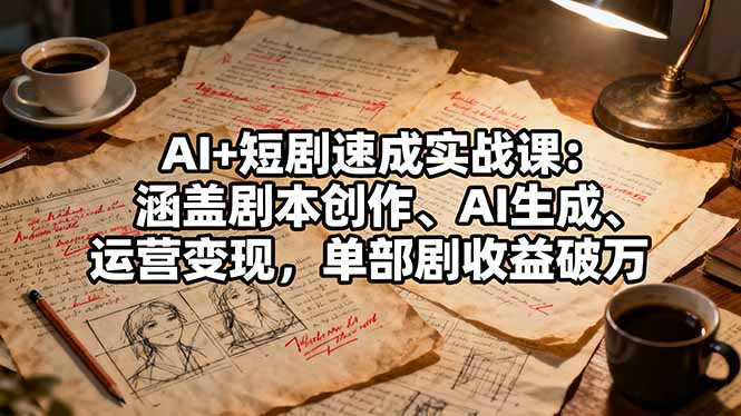 [短视频运营]（16359期）AI+短剧速成实战课：涵盖剧本创作、AI生成、运营变现，单部剧收益破万-第1张图片-智慧创业网