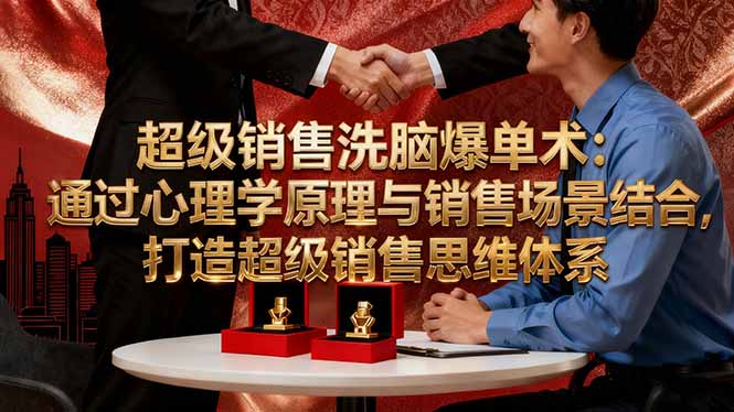 [营销-成交]（16370期）超级销售洗脑爆单术：通过心理学原理与销售场景结合,打造超级销售思维体系-第1张图片-智慧创业网