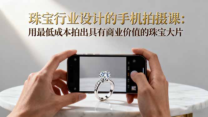 [短视频运营]（16385期）珠宝行业设计的手机拍摄课：用最低成本拍出具有商业价值的珠宝大片！-第1张图片-智慧创业网