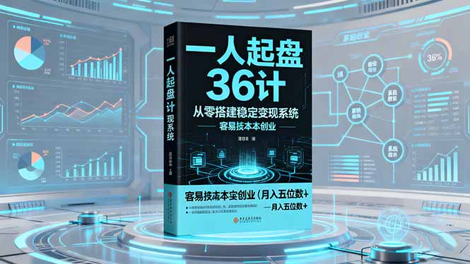 [引流-涨粉-软件]（16408期）一人起盘36计：从零搭建稳定变现系统，实现低成本创业，月入五位数+