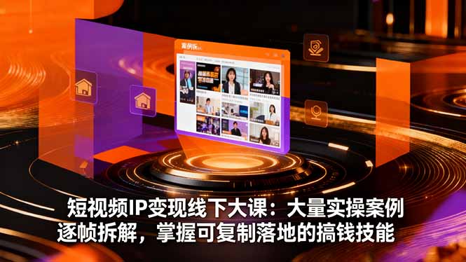 [短视频运营]（16410期）短视频IP变现线下大课：大量实操案例逐帧拆解，掌握可复制落地的搞钱技能