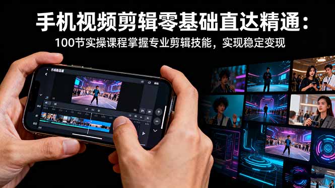 [短视频运营]（16466期）手机视频剪辑零基础直达精通：100节实操课程掌握专业剪辑技能，实现稳...-第1张图片-智慧创业网