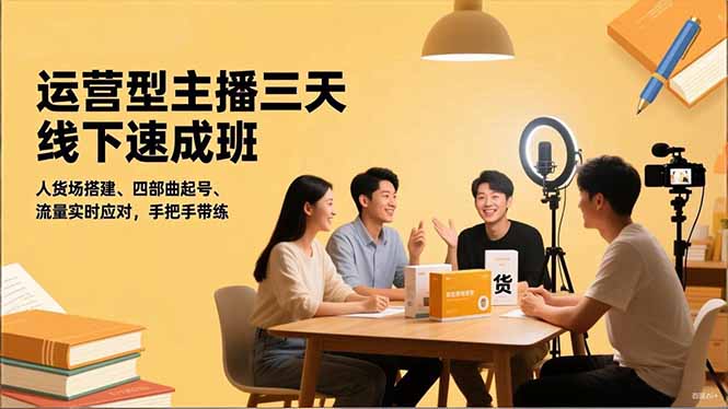 [短视频运营]（16630期）运营型主播三天线下班，人货场搭建,四部曲起号,流量实时应对，手把手带练-第1张图片-智慧创业网