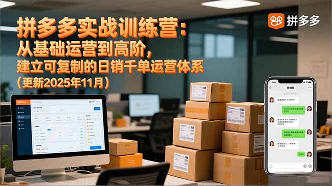 [国内电商]（16700期）拼多多实战训练营：从基础运营到高阶，建立可复制的日销千单运营体系（更新11月）-第1张图片-智慧创业网