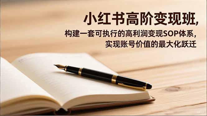 [小红书]（16633期）小红书高阶变现班，构建一套可执行的高利润变现SOP体系，实现账号价值的最大化跃迁-第1张图片-智慧创业网