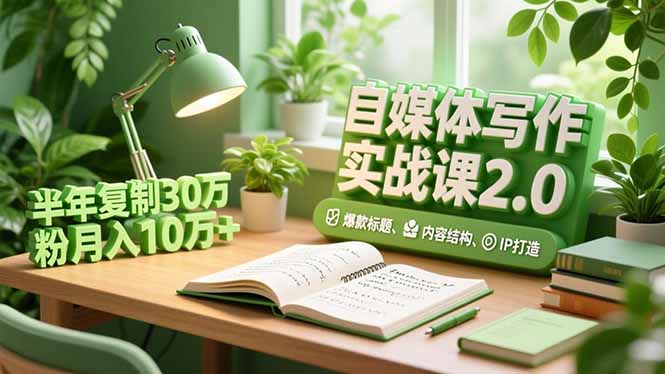 [新媒体]（16734期）自媒体写作实战课2.0，爆款标题、内容结构、IP打造，半年复制30万粉月入10万+