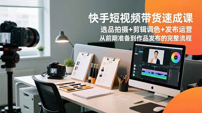 [短视频运营]（16752期）快手短视频带货速成课，选品拍摄+剪辑调色+发布运营，从前期准备到作品发布的完整流程