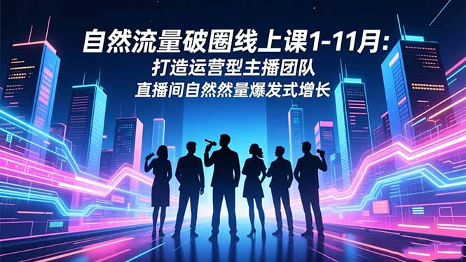 [短视频运营]（16810期）自然流量破圈线上课1-11月：打造运营型主播团队 直播间自然流量爆发式增长
