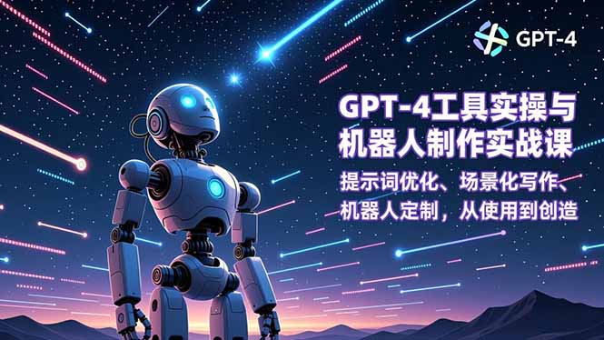 [人工智能]（16837期）GPT-4工具实操与机器人制作实战课：提示词优化、场景化写作、机器人定制，从使用到创造-第1张图片-智慧创业网