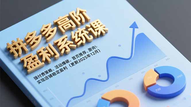 [国内电商]（16843期）拼多多高阶盈利系统课，强付费策略、活动爆破、首页推荐，实现店铺稳定盈利（更新12月）