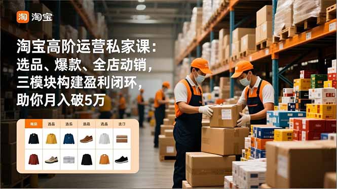 [国内电商]（16865期）淘宝高阶运营私家课：选品、爆款、全店动销，三模块构建盈利闭环，助你月入破5万
