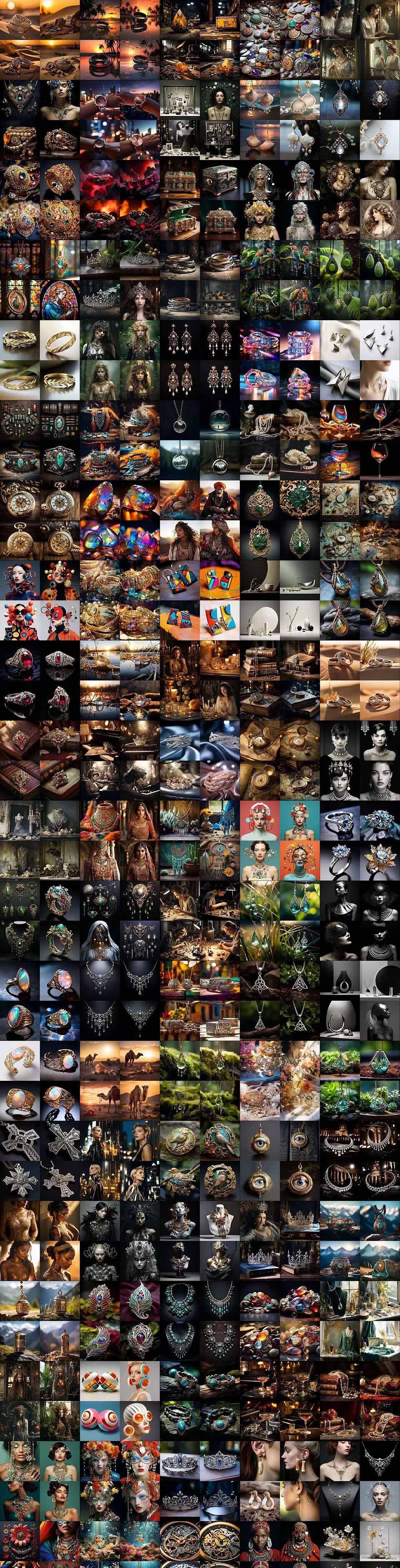 [人工智能]（17272期）460+专业Midjourney珠宝摄影AI提示词+成效果图，戒指/项链/耳环/手链/宝石/及奢侈配饰等全品类-第9张图片-智慧创业网