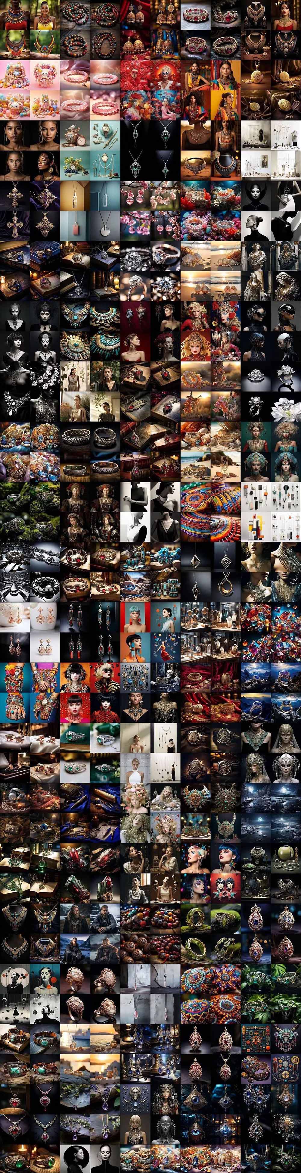 [人工智能]（17272期）460+专业Midjourney珠宝摄影AI提示词+成效果图，戒指/项链/耳环/手链/宝石/及奢侈配饰等全品类-第12张图片-智慧创业网