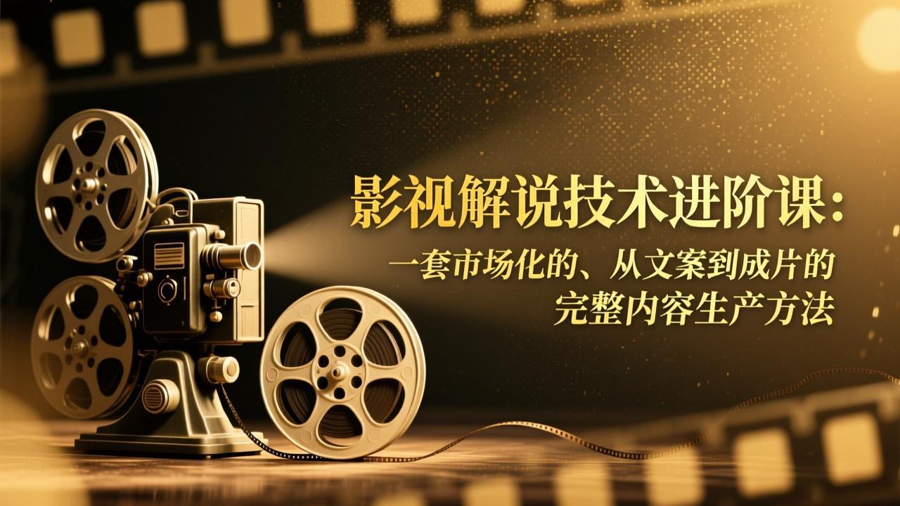 [短视频运营]（17185期）影视解说技术进阶课：一套市场化的、从文案到成片的完整内容生产方法