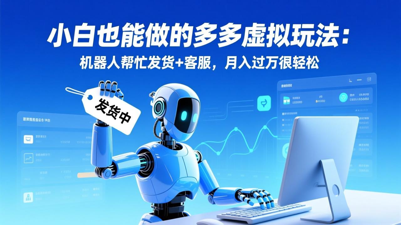 [虚拟项目]（17230期）小白也能做的多多虚拟玩法：机器人帮忙发货+客服，月入过万很轻松