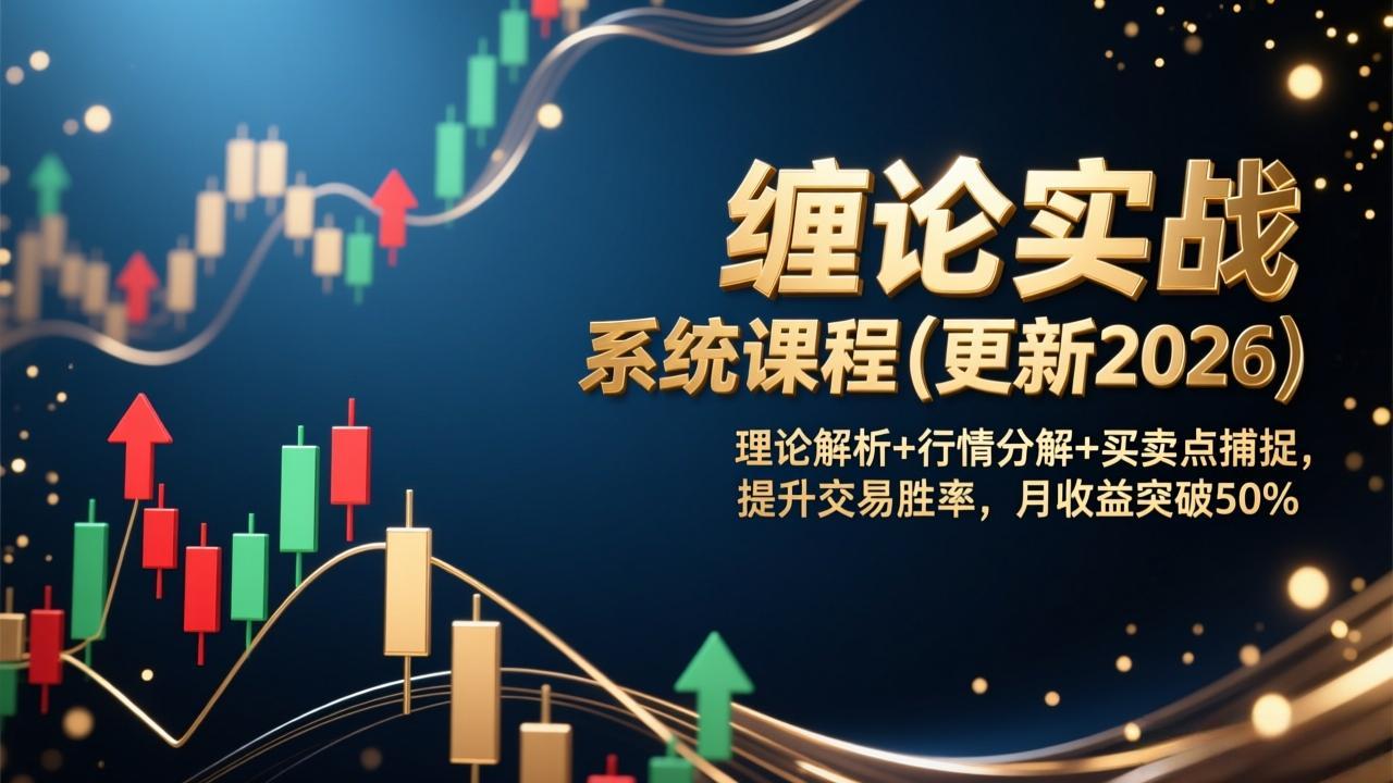 [投资理财]（17136期）缠论实战系统课程(更新2026)，理论解析+行情分解+买卖点捕捉，提升交易胜率，月收益突破50%