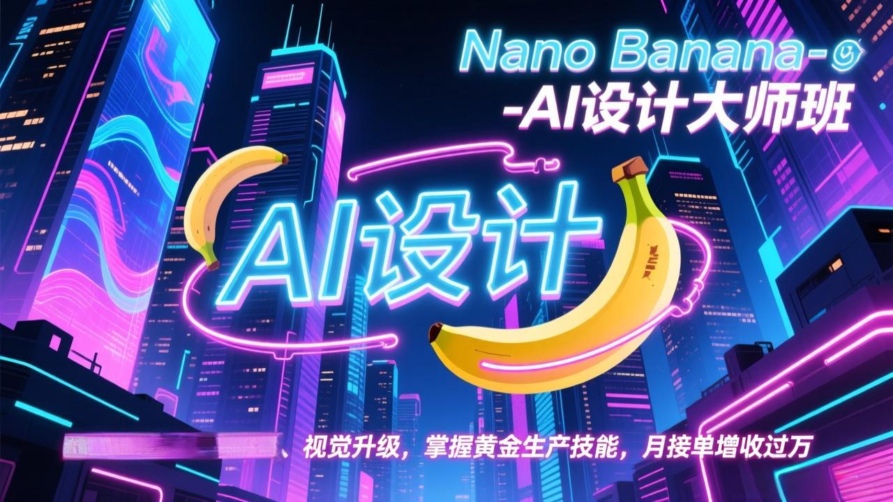 [虚拟项目]（17141期）Nano Banana-AI设计大师班，修图合成、广告创作、视觉升级，掌握黄金生产技能，月接单增收过万