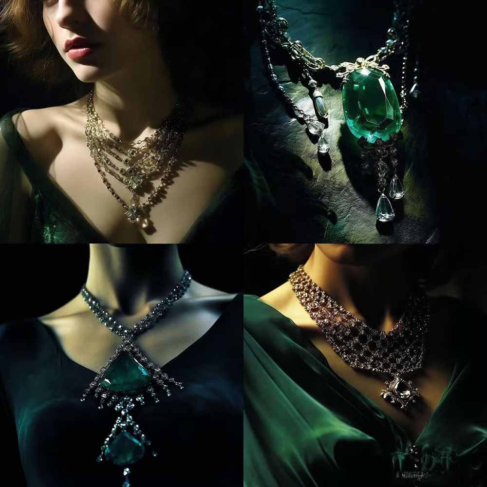 [人工智能]（17272期）460+专业Midjourney珠宝摄影AI提示词+成效果图，戒指/项链/耳环/手链/宝石/及奢侈配饰等全品类-第4张图片-智慧创业网