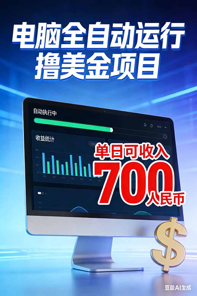 [虚拟项目]（17169期）2026年电脑全自动赚美金项目，单电脑日收益700+