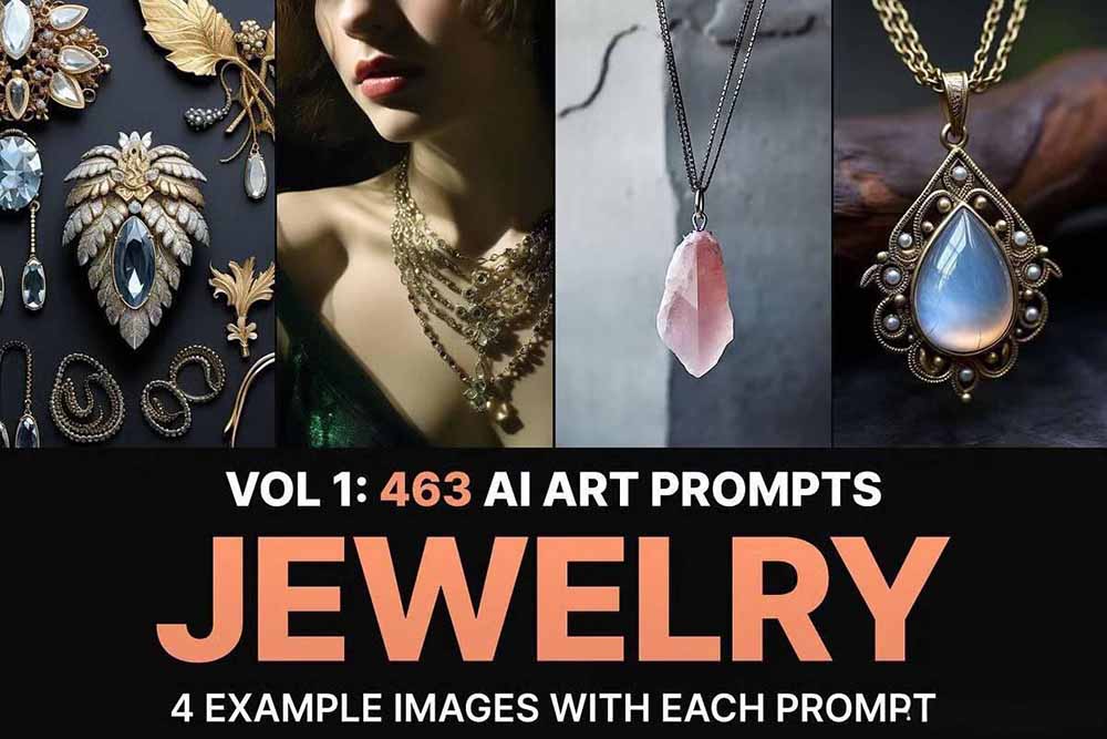 [人工智能]（17272期）460+专业Midjourney珠宝摄影AI提示词+成效果图，戒指/项链/耳环/手链/宝石/及奢侈配饰等全品类-第2张图片-智慧创业网
