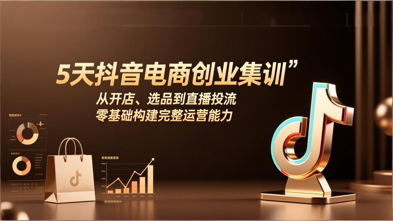 [短视频运营]（17544期）5天抖音电商创业集训：从开店、选品到直播投流，零基础构建完整运营能力-第1张图片-智慧创业网