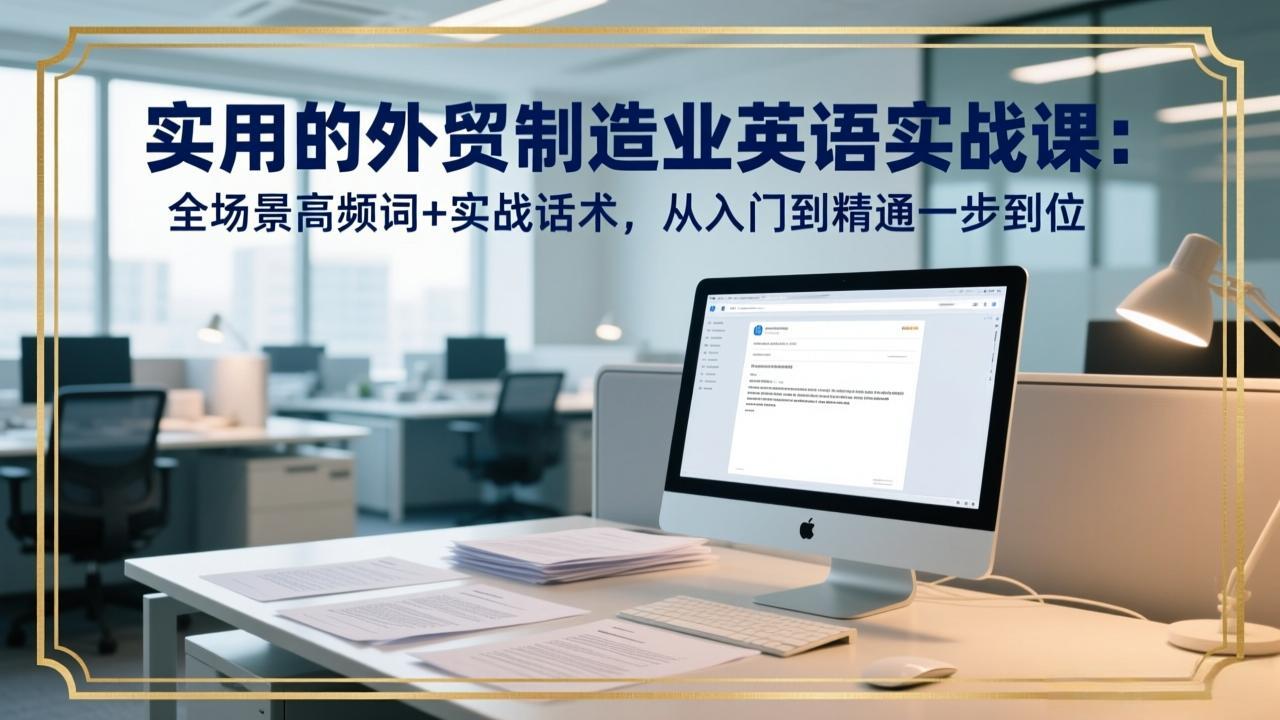 [跨境电商]（17532期）实用的外贸制造业英语实战课：全场景高频词+实战话术，从入门到精通一步到位
