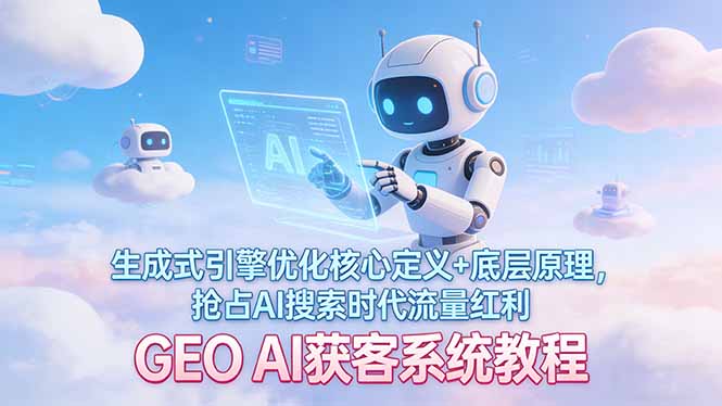 [人工智能]（17604期）GEO AI获客系统教程：生成式引擎优化核心定义+底层原理，抢占AI搜索时代流量红利-第1张图片-智慧创业网