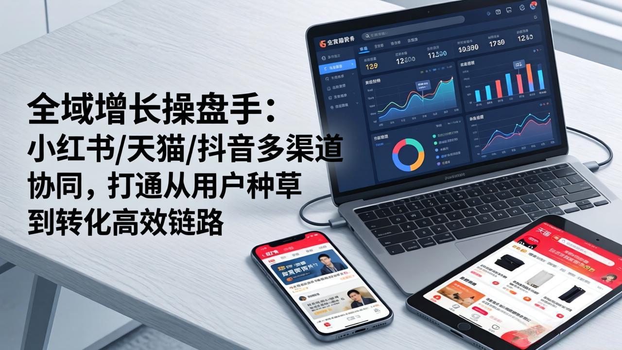[创业项目]（17605期）全域增长操盘手：小红书/天猫/抖音多渠道协同，打通从用户种草到转化高效链路-第1张图片-智慧创业网