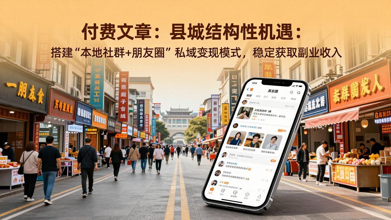 [创业项目]（17518期）付费文章：县城结构性机遇：搭建“本地社群+朋友圈”私域变现模式，稳定获取副业收入-第1张图片-智慧创业网