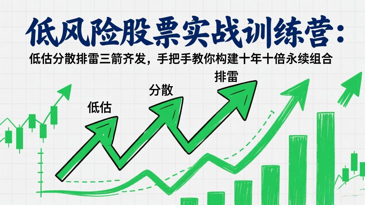 [投资理财]（17487期）低风险股票实战训练营：低估分散排雷三箭齐发，手把手教你构建十年十倍永续组合-第1张图片-智慧创业网