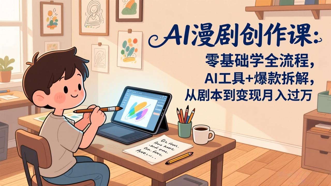 [人工智能]（17519期）AI漫剧创作课：零基础学全流程，AI工具+爆款拆解，从剧本到变现月入过万-第1张图片-智慧创业网