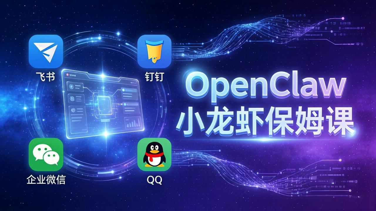[人工智能]（17614期）OpenClaw小龙虾保姆课： Windows/macOS/Linux/Docker全系统安装，飞书+钉钉+企业微信+QQ 全接入